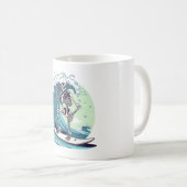 Skelett surfen in den Wellen Kaffeetasse (VorderseiteRechts)