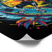 Skelett-Surfen Poster (Ecke)