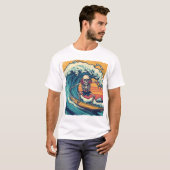 Skelett surfen: Wave Rider Vibes T-Shirt (Vorne ganz)