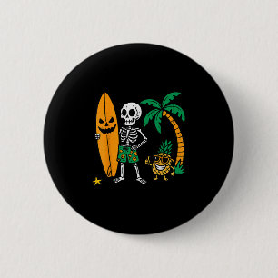 Skelett-Surfing-Halloween-Surfer-Kostüm Hawaiian Button