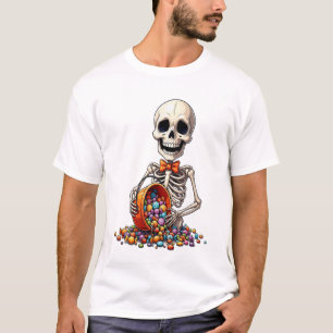 Skelett Süßigkeiten Schale Halloween T-Shirt