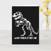 Skelett-T-Rex-Dinosaurier-Halloween-Männer-Frauen- Karte (Gelbe Blume)