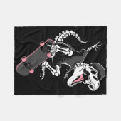 Skelett T-Rex Skateboarder - Vintage Dinosaur Ska Fleecedecke (Vorderseite (Horizontal))