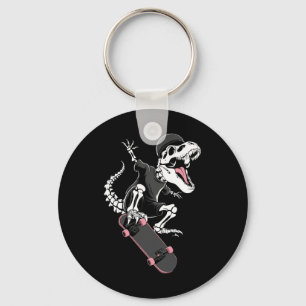 Skelett-T-Rex-Skateboarder - Vintage-Dinosaur-Ska Schlüsselanhänger