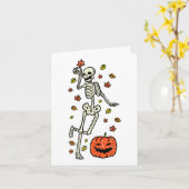 Skelett-Tanz-Kürbis-Halloween-Kostüm Herbst Männer Karte (Gelbe Blume)