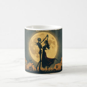 Skelett-Tanz-Tasse Romantische Halloween-Mond-Ta Kaffeetasse
