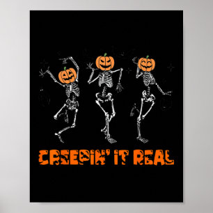 Skelett tanzt, creepy, Halloween lustig  Poster