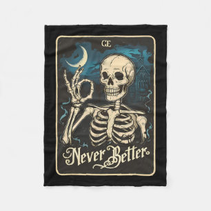 Skelett-Tarotkarte Nie Besserer Totenkopf Hallowee Fleecedecke