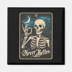 Skelett-Tarotkarte Nie Besserer Totenkopf Hallowee Magnet