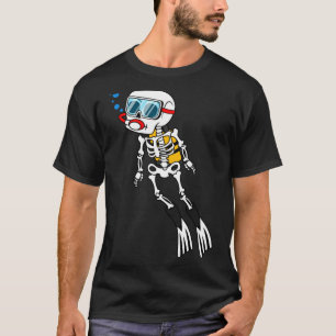 Skelett-Taucher Halloween Unterwasser-Tauchen T-Shirt