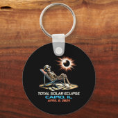 Skelett Total Solar Eclipse Cairo Illinois Schlüsselanhänger (Vorderseite)