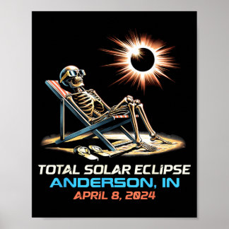 Skelett Total Sonnenfinsternis Anderson Indiana Poster