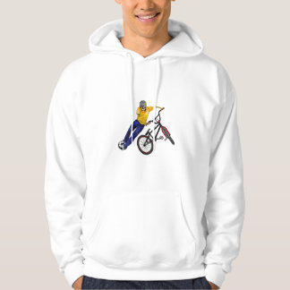 Skelett trägt BMX Kapuzenpulli zur Schau Hoodie