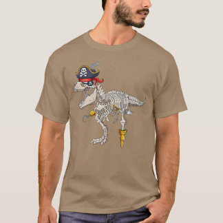 Skelett TRex Dinosaur Pirat Trick or Treat Hallo T-Shirt