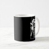 Skelett trinken Kaffee Funny Skull Men Damen Hal Kaffeetasse (VorderseiteRechts)