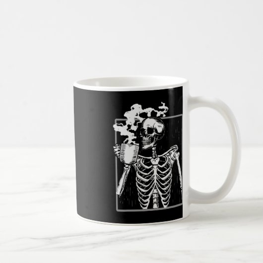 Skelett trinken Kaffee Funny Skull Men Damen Hal Kaffeetasse (Rechts)