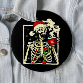 Skelett trinken Kaffee im Inneren, aber Weihnachte Button (Beispiel)