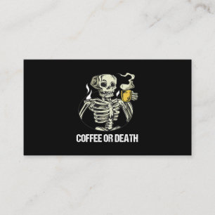 Skelett trinkt Kaffee Vintage Männer Halloween-Kos Visitenkarte