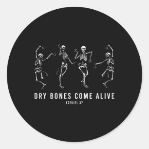 Skelett Trockenknochen kommen Christliches Hallowe Runder Aufkleber