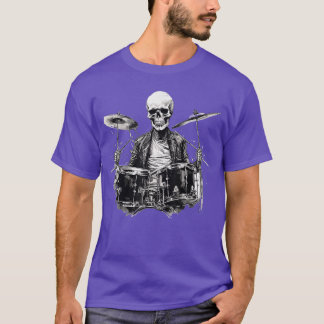 Skelett-Trommler-Typ Rock And Roll Rock On Drum-Ki T-Shirt