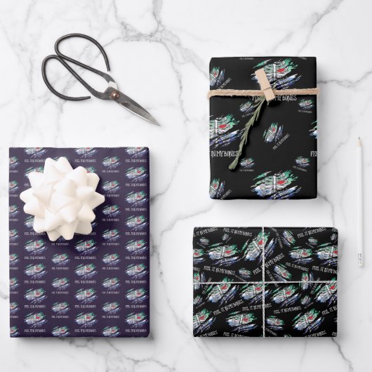 Skelett über die Hintergrundfarbe der schwulen Fla Geschenkpapier Set (Vorderseite)