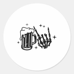 Skelett überlebt Vaterschaft ein Bier nach dem and Runder Aufkleber