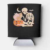Skelett umarmt KatzenHalloween Katzenkatze-Katze-K Dosenkühler (Vorderseite)