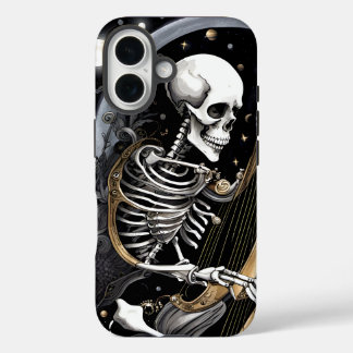 Skelett und Harfe I iPhone 16 Hülle