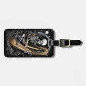 Skelett und Harfe I Gepäckanhänger (Vorderseite horizontal)