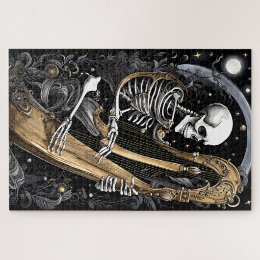 Skelett und Harfe I Puzzle (Horizontal)