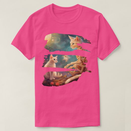 Skelett und Katze Beste Freunde Kätzchen Funny Cat T-Shirt (Design vorne)