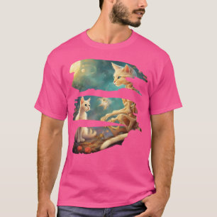 Skelett und Katze beste Freunde Kitten Lustige Kat T-Shirt