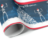 Skelett- und Weihnachtsbaum auf Blau Geschenkpapier (Rolleneckpunkt)