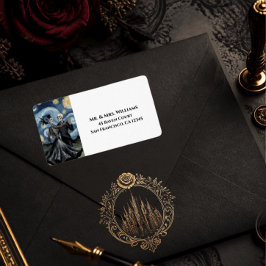 Skelett Van Gogh Gothic Hochzeitsgast-Adresse Set Adressaufkleber