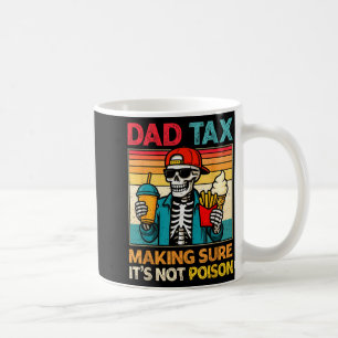 Skelett-Vater-Steuer sorgt dafür, dass der Vater n Kaffeetasse