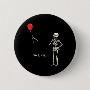 Skelett verlorenes Ballon-Zeug Skelett lustig Button