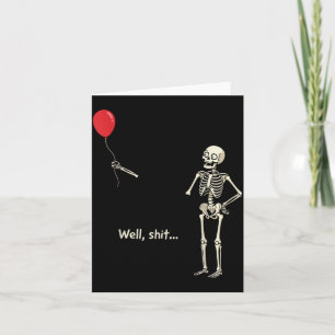 Skelett verlorenes Ballon-Zeug Skelett Lustig Karte
