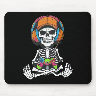 Skelett-Videospiel-Halloween-Gaming-Gamer-Jungen I Mousepad