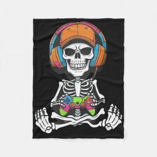Skelett-Videospiel-Halloween-Gaming-Gamer-Jungs Ic Fleecedecke