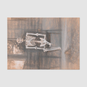 Skelett-Vintage-Antik-Sepia-Skizzenkunst Seidenpapier