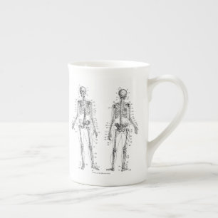 Skelett Vintage Diagramm Bone China Porzellan Tass Porzellantasse