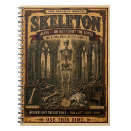 Skelett, Vintage Zirkusmonster Notizblock
