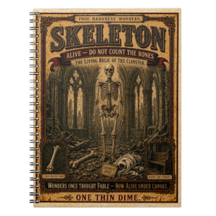 Skelett, Vintage Zirkusmonster Notizblock