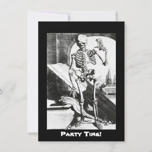 Skelett von Anatomia Humani Corporis Einladung (Vorderseite)