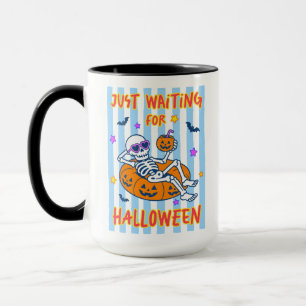 Skelett wartet nur auf Halloween Tasse