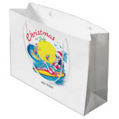 Skelett Weihnachten im Juli Beach Surf Naughty Große Geschenktüte (Rückseite Schrägansicht)