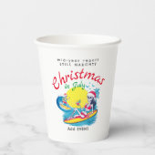 Skelett Weihnachten im Juli Beach Surf Naughty Pappbecher (Rückseite)