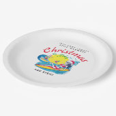 Skelett Weihnachten im Juli Beach Surf Naughty Pappteller (Schrägansicht)