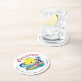 Skelett Weihnachten im Juli Beach Surf Naughty Runder Pappuntersetzer (Vor Ort)