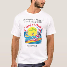Skelett Weihnachten im Juli Beach Surf Naughty T-Shirt